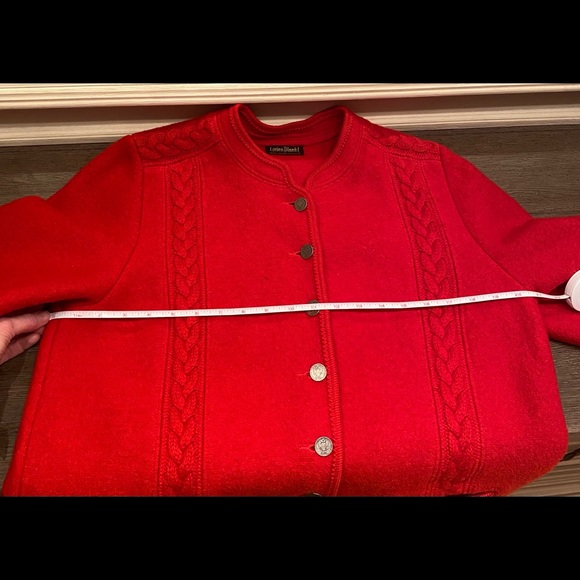 Beautiful Loden Plankl sweater jacket with braid detail - Picture 6 of 9